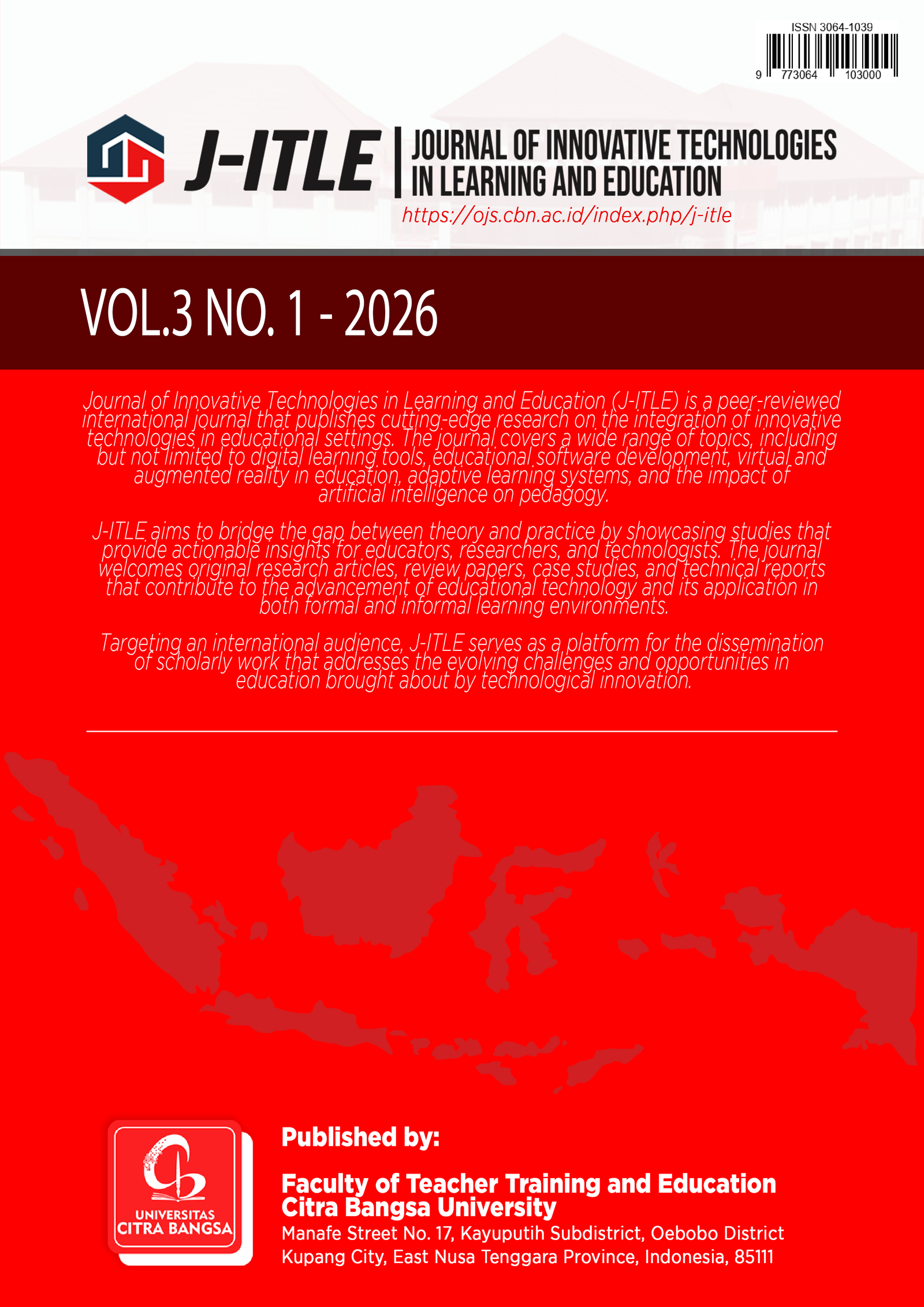 					View Vol. 3 No. 1 (2026): Journal of Innovative Technologies in Learning and Education - January 2026
				