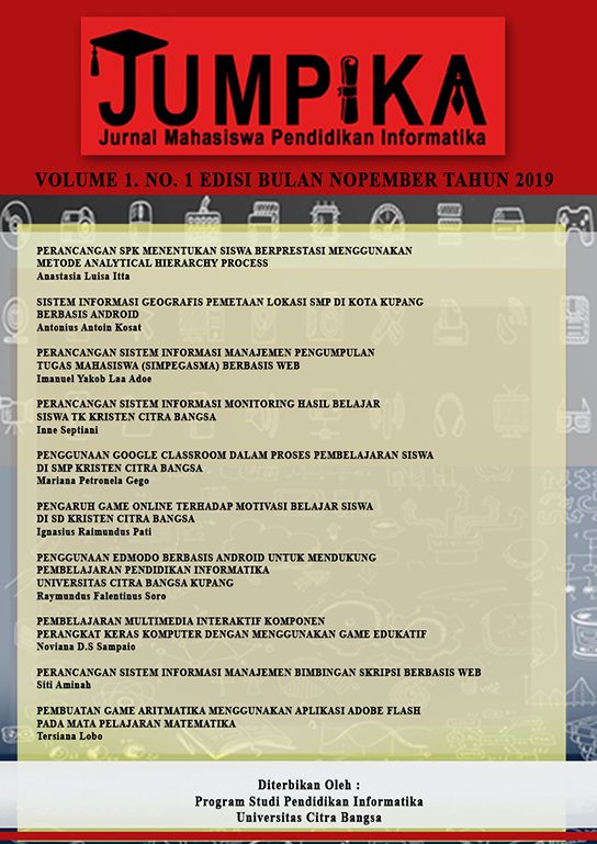 					View Vol. 1 No. 1 (2019): JUMPIKA – JURNAL MAHASISWA PENDIDIKAN INFORMATIKA
				
